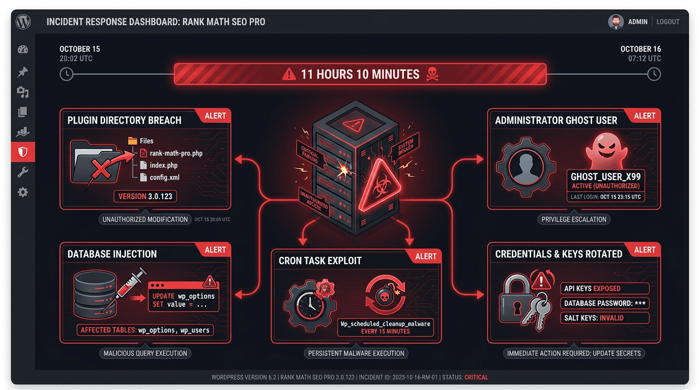 Rank Math PRO Shipped Malware for 11 Hours - Here Is the Exact Window and the Cleanup That Actually Works