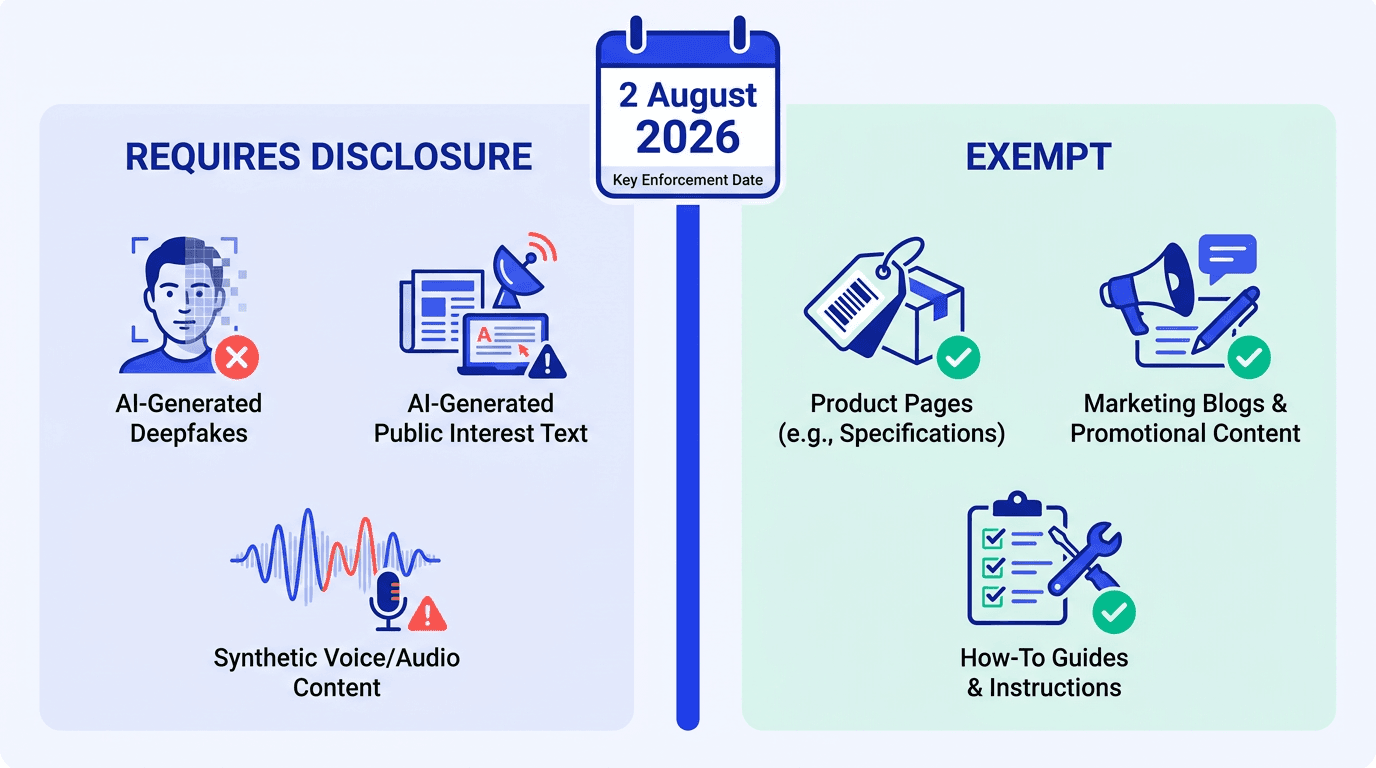EU AI Act Content Labelling: What Actually Has to Be Disclosed From 2 August 2026