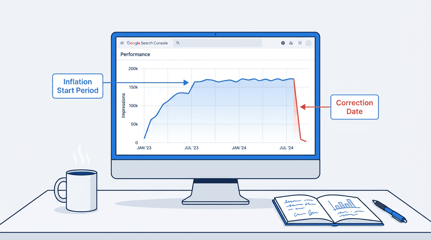 Google Search Console Impressions Drop 2026. What the GSC Bug Fix Means for Your SEO Reporting