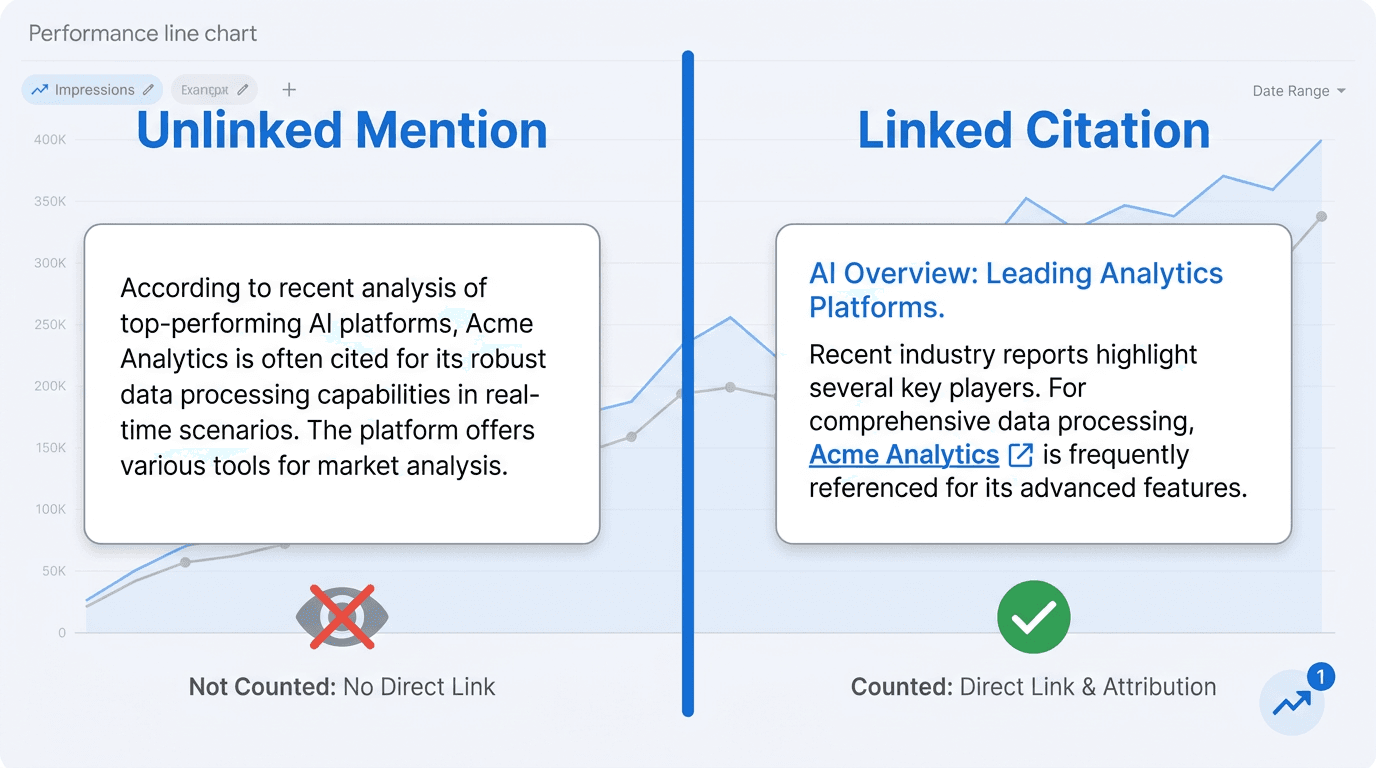 Do Unlinked Mentions Count as AI Search Impressions? What Google Actually Measures
