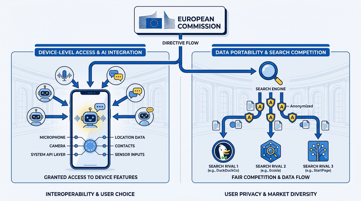 EU DMA Decisions: Google Must Share Search Data and Open Android to Rival AI Assistants